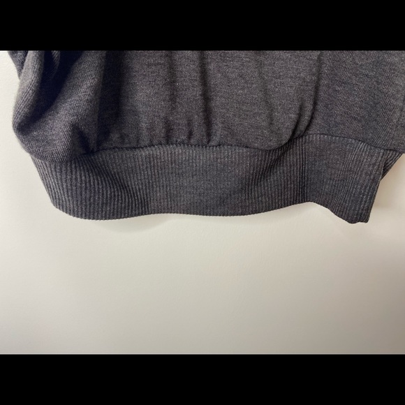 Zenana Outfitters Sweater Dress. V-Neck. Short Sleeve. Ruched. Gray. Medium. - Picture 6 of 11